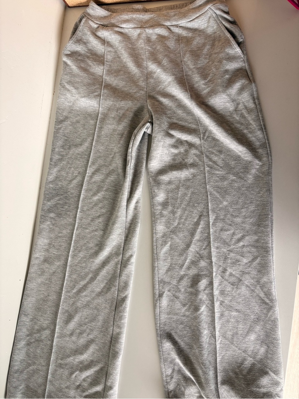Gray Pull-On Knit Pants